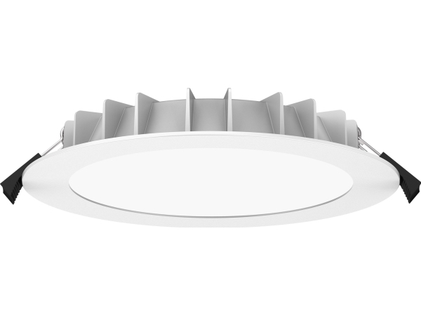 BASE Downlight ø225 25W 2140-2460LM CCT 3000-3500-4000K RAL9016, Udskæringsmål = ø200-210mm.