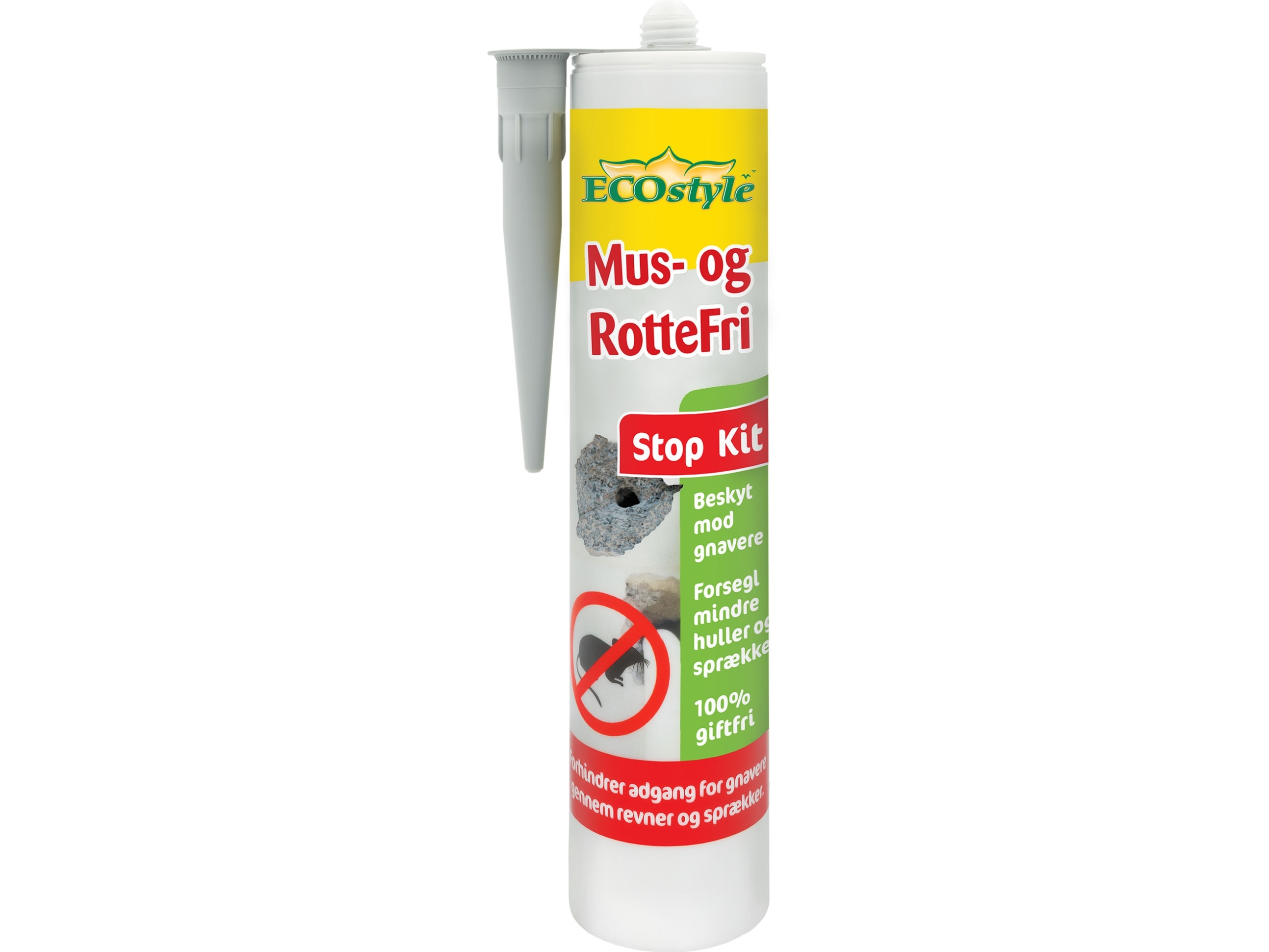 ECOstyle StopKit mod mus og rotter, 300 ml i fugepatron, grå, kan overmales