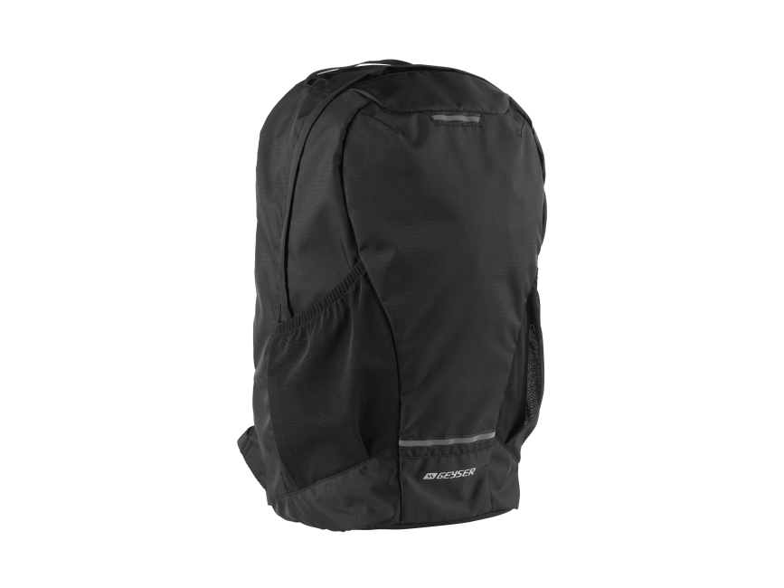 GEYSER Sporty rygsæk i ribstop kvalitet med vandafvisende BIONIC-FINISH® ECO. Stretch sidelommer bl.a. til vandflaske