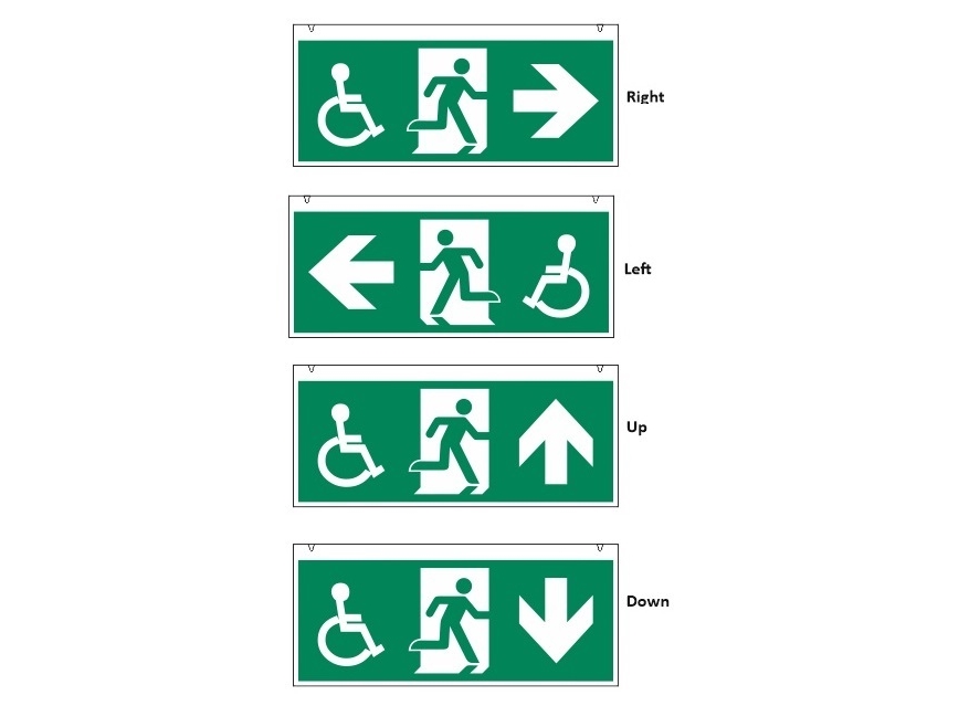 HANDICAP NØDLYSSKILT WAYOUT 23M - 4 stk.