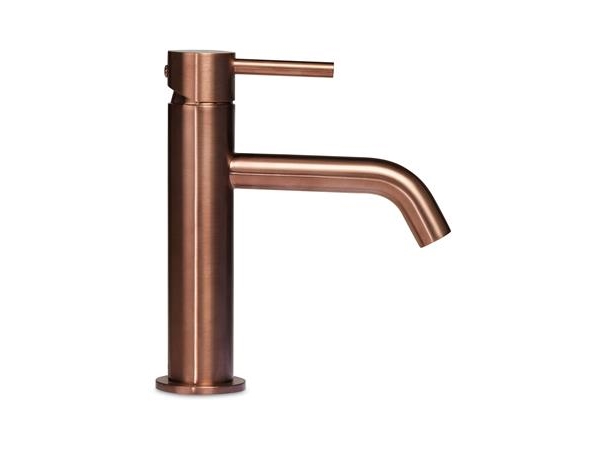 BLUE LABEL Etgrebs håndvaskarmatur uden bundventil - kold start funktion & 3/8 tilslutningsslanger - børstet bronze