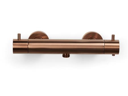 BLUE LABEL Termostatarmatur med 1/2 afgang - inklusiv koblinger og rosetter - børstet bronze