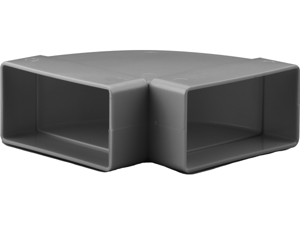 Fresh plastsystem Rekt. plastbøjning 204x60 mm, 90°, horisontal, grå.