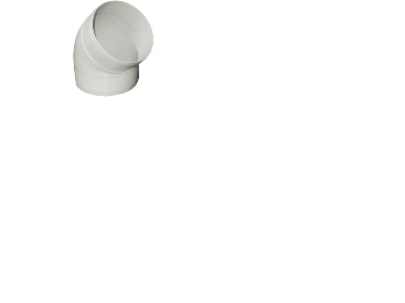 Fresh plastsystem 100, grå PVC, plastbøjning Ø100 mm, 45°. Passer i rør, nippelmål.