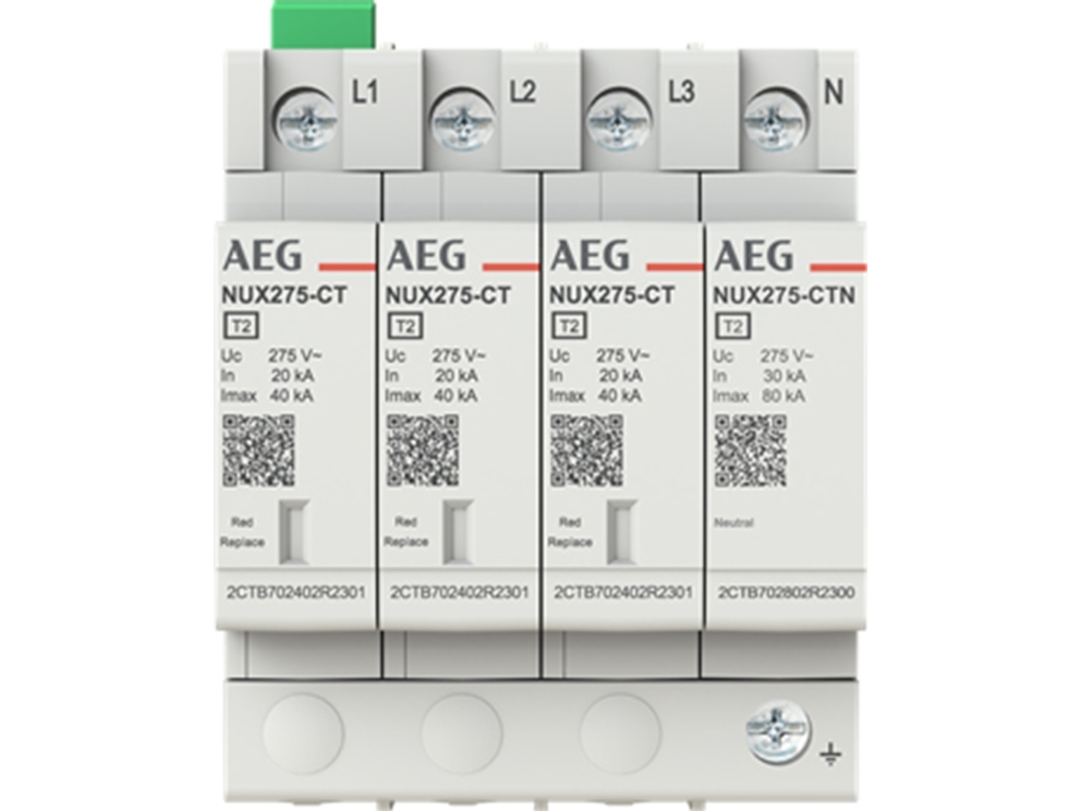 AEG NUX275-3NFM - AC Transientbeskyttelse, T2, (L-N) 275 V AC, max 8 / 20 µstransient afledningsstrøm 40 kA