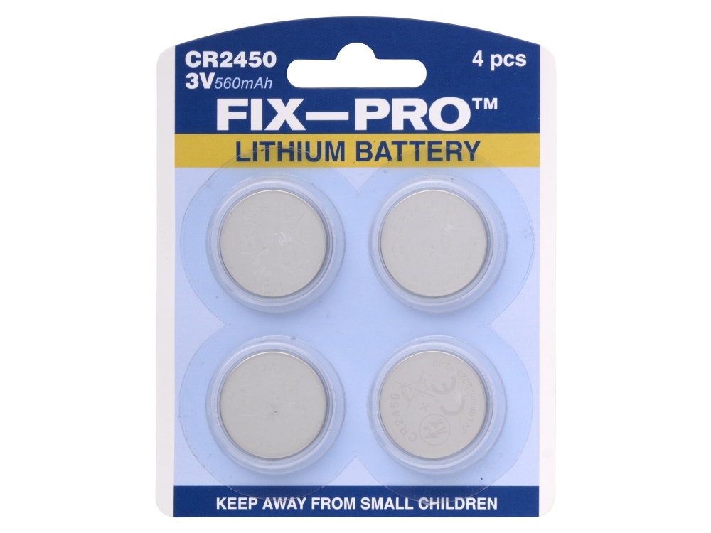 FIX-PRO BATTERI CR2450 3,0V 560MAH 4 STK