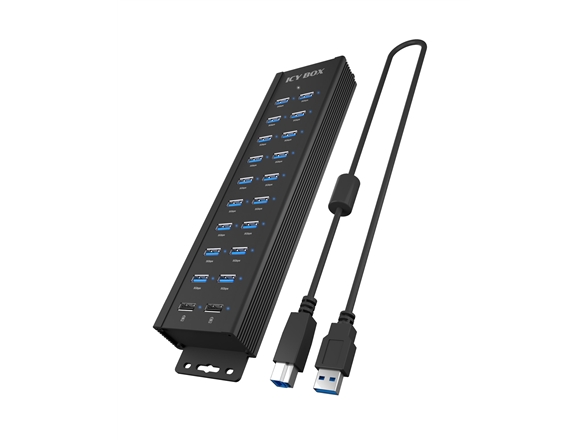 Icy Box Ib-Hub1720-U3 18+2 Port Usb Hub, 96W Charger