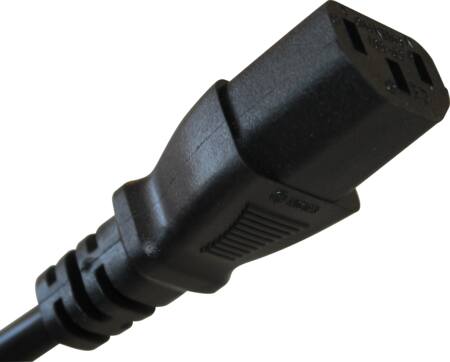 Extensionkord 240 VAC with connector C13 to C14, length 1,0 meters, black