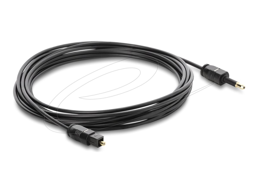 Delock - Digital Lydkabel (Optisk) - Mini Toslink Han Til Toslink Hun - 5 M - Fiberoptik - Sort
