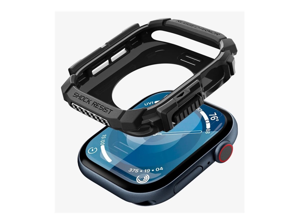Spigen Rugged Armor, Boks, Smartwatch, Sort, Apple, Apple Watch 10 (42Mm), Termoplastisk Polyurethan (Tpu)