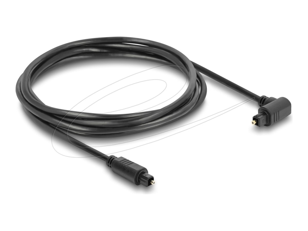 Delock - Digital Lydkabel (Optisk) - Toslink Han Vinklet Til Toslink Han - 1.5 M - Fiberoptik - Sort