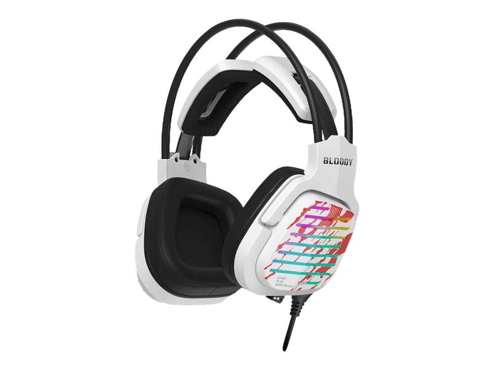 A4tech Bloody G565 - Headset - fuld størrelse - kablet - USB - energy white