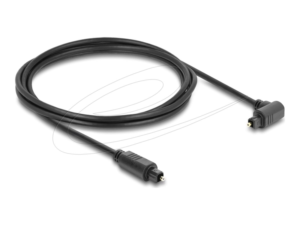 Delock - Digital Lydkabel (Optisk) - Toslink Han Vinklet Til Toslink Han - 3 M - Fiberoptik - Sort