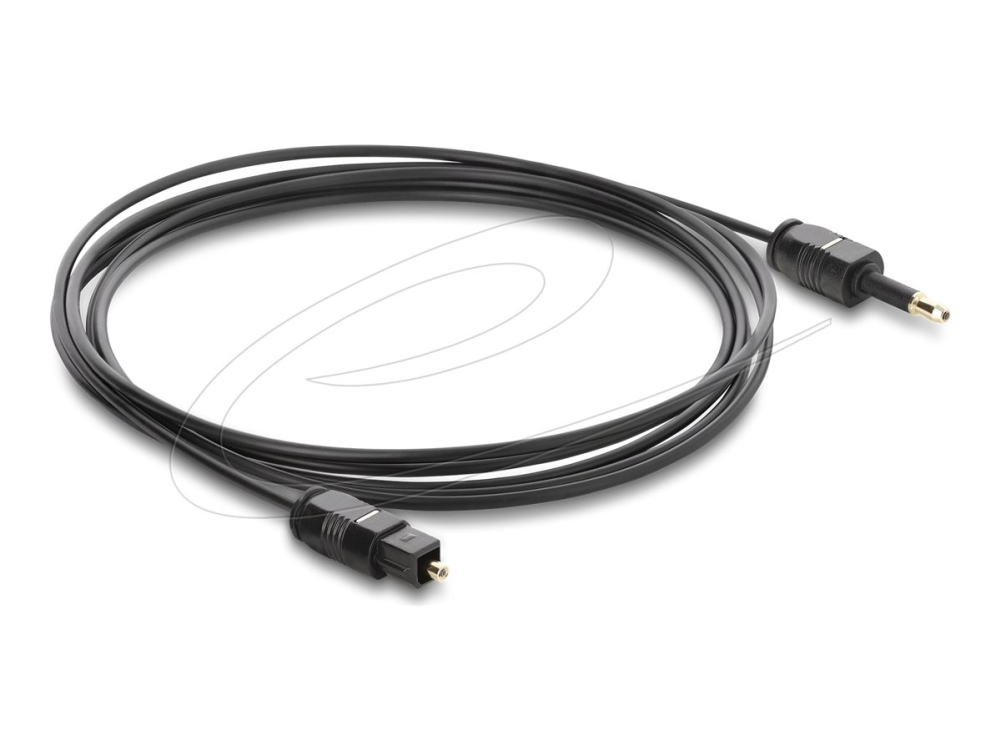 Delock - Digital Lydkabel (Optisk) - Mini Toslink Han Til Toslink Hun - 2 M - Fiberoptik - Sort