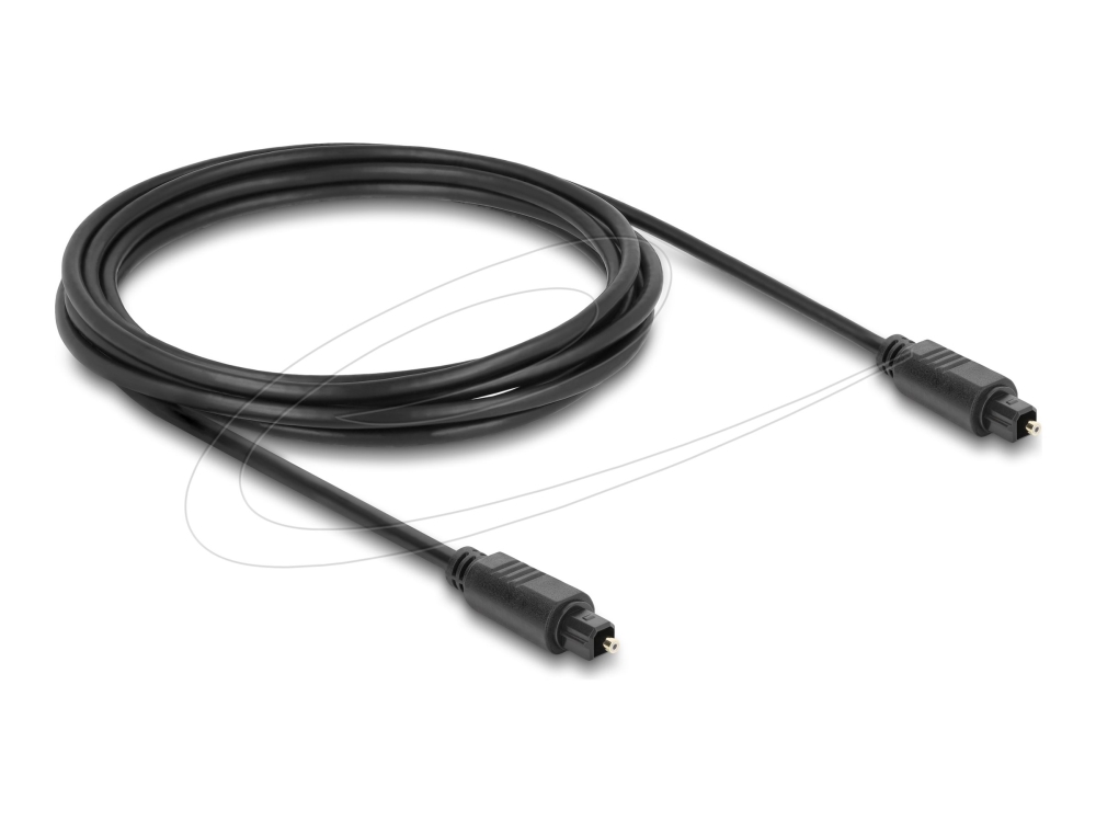 Delock - Digital Lydkabel (Optisk) - Toslink Han Til Toslink Han - 3 M - Fiberoptik - Sort