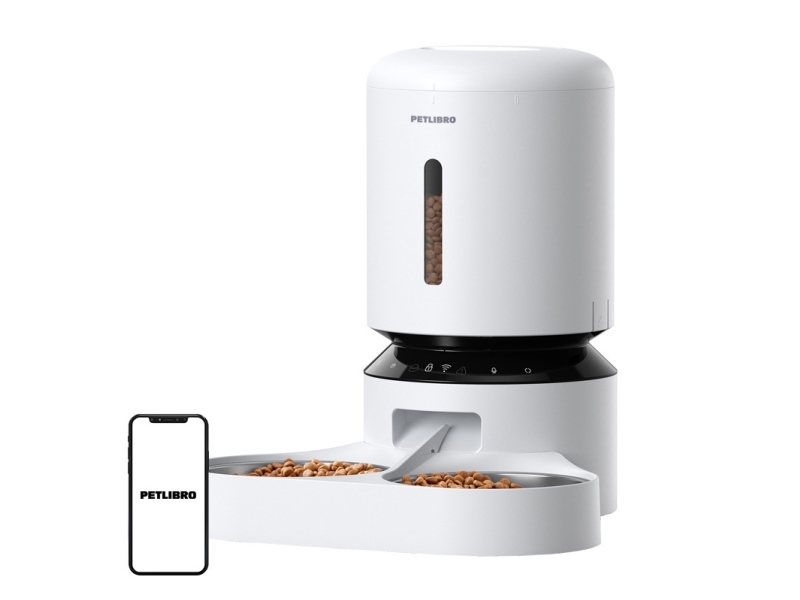 Petlibro Foderautomat med dobbelt skål (hvid) Granary 5L WiFi