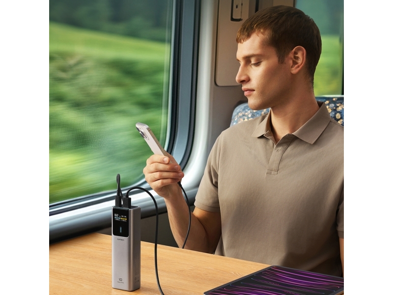 Cuktech Powerbank Cuktech Ckpb100pglbl 150W 10000Mah Usb-C Usb-A Grå