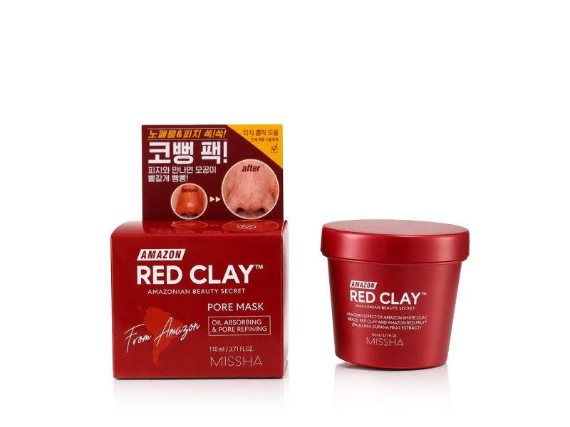 Missha Amazon Red Clay Pore Mask Wash Off 110Ml - Cleansing Face Mask