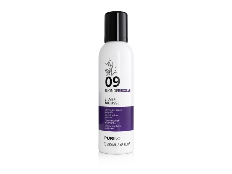 Püring Pr 09 Blonderesolve Silver Mousse, Leave-In Neutraliserende Mousse Til Blondt, Gråt Og Afbleget Hår, 250 Ml