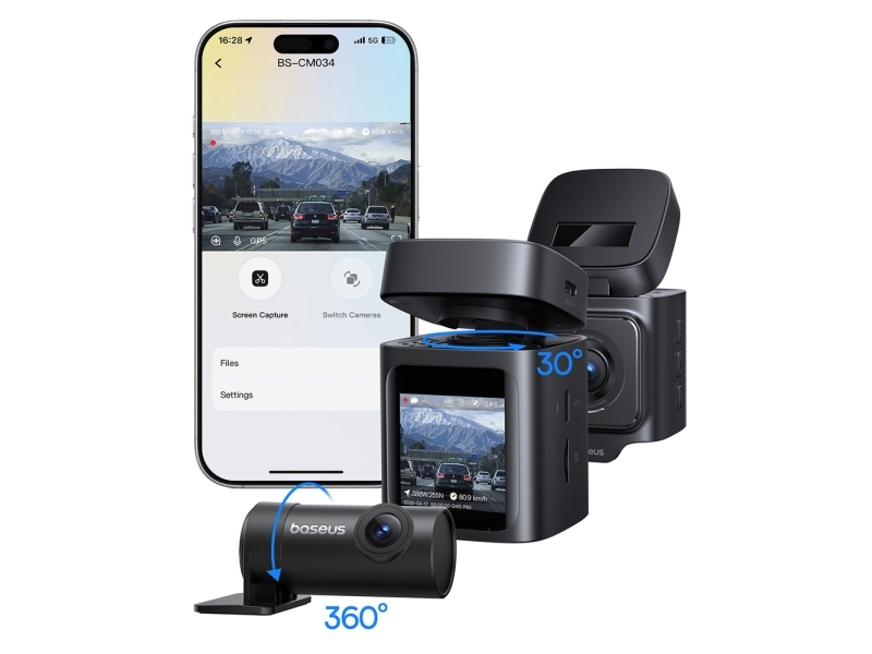 Wideorejestrator Baseus PrimeTrip VD1 Pro kamera samochodowa 4K z kamera tylna 1080p i zestawem zasilania