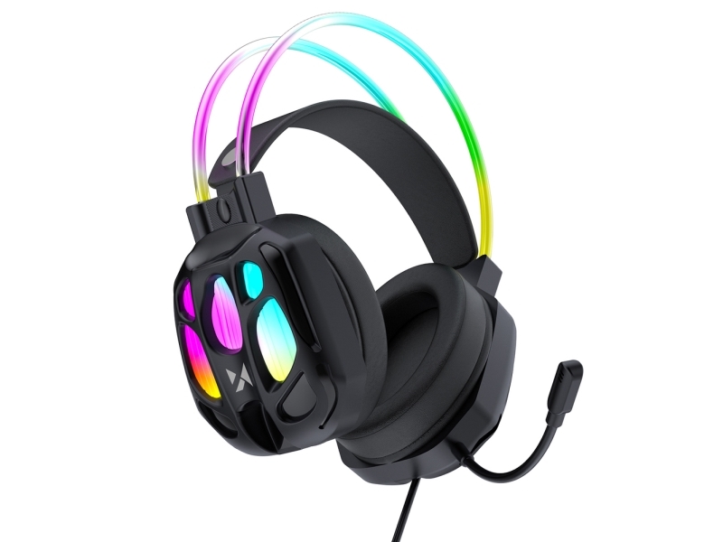Wozinsky Wsg-1118 Wired Gaming Headphones With Microphone And Rgb Backlight - Black