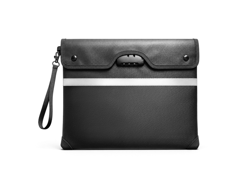 Otn-38 Rfid Fireproof Document Bag With Combination Lock 37.5 X 29.5 Cm - Black