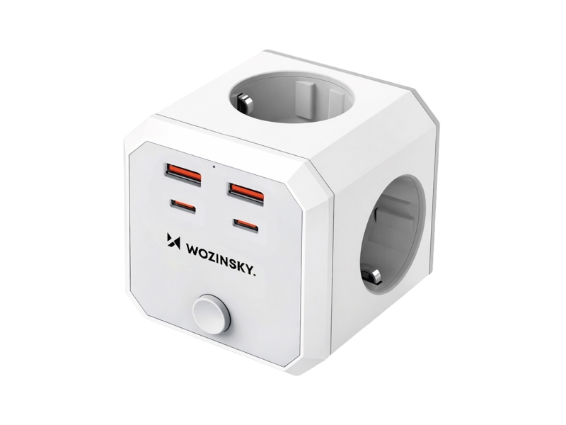 Wozinsky Wkz-4B Power Cube 4X Ac 2X Usb-A 2X Usb-C Pd 20 W 4000 W - White