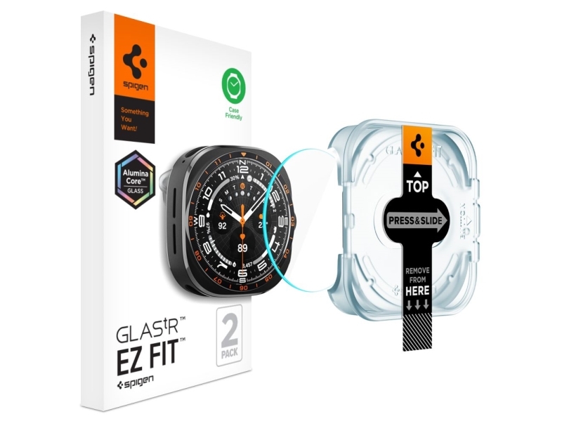 Spigen Glas.Tr Ez Fit Ac 2-Pack Tempered Glass For Samsung Galaxy Watch Ultra 47Mm