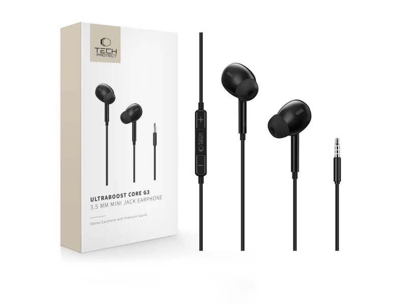 Sluchawki Tech-Protect Tech-Protect Ultraboost Mini Jack Earphone Core G3 Black