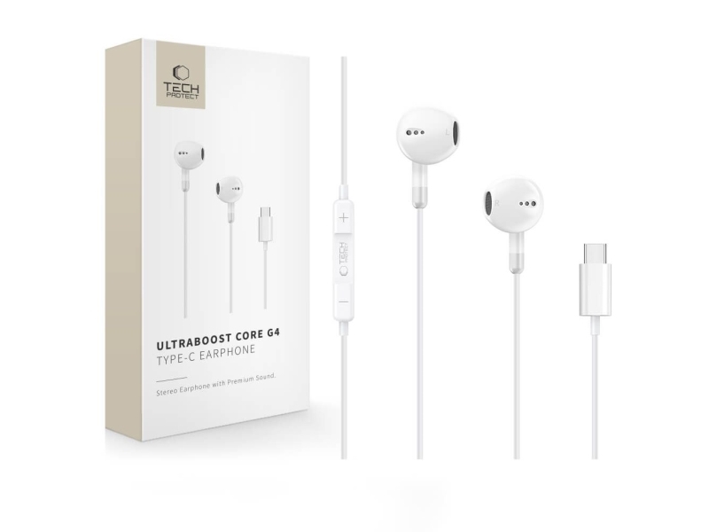 Sluchawki Tech-Protect Tech-Protect Ultraboost Type-C Earphone Core G4 White