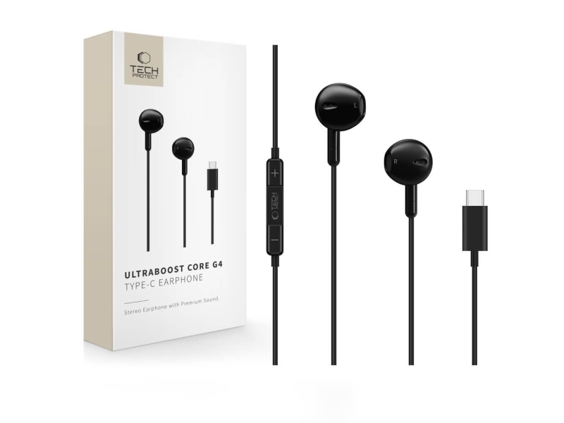 Sluchawki Tech-Protect Tech-Protect Ultraboost Type-C Earphone Core G4 Black