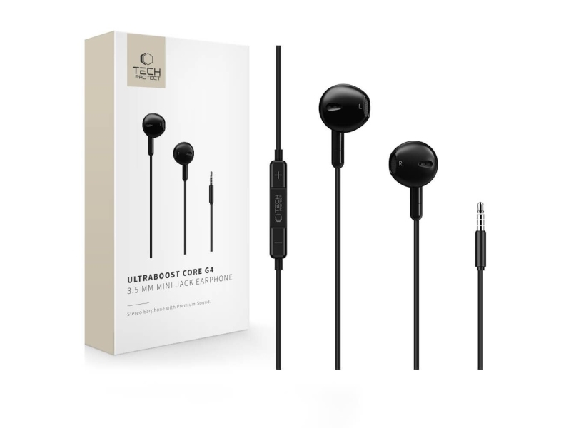 Sluchawki Tech-Protect Tech-Protect Ultraboost Mini Jack Earphone Core G4 Black