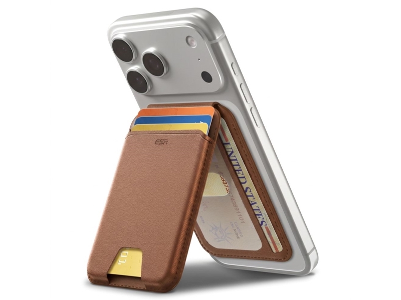 Esr Classic Rfid Magnetic Wallet Stand Magsafe Brown
