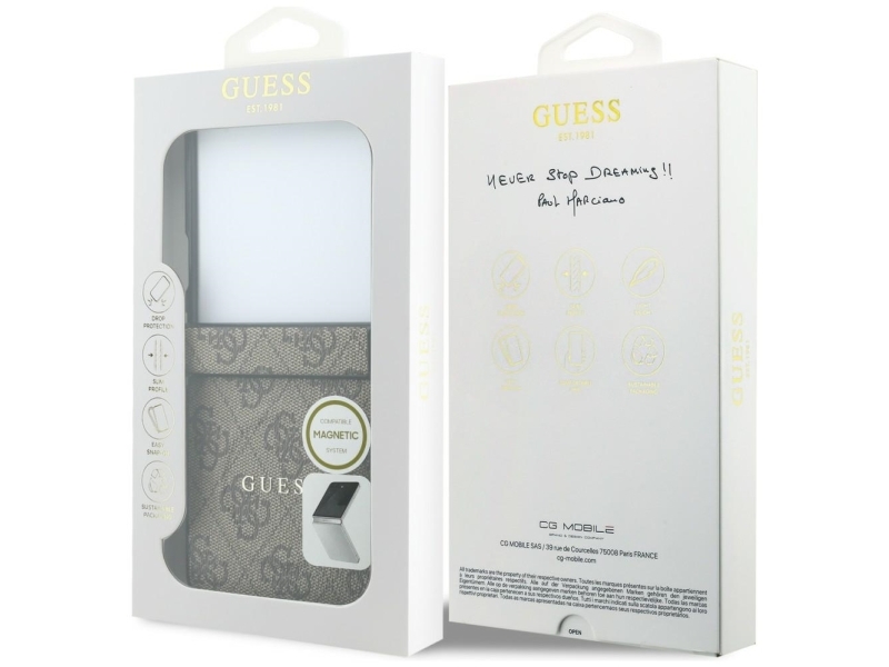 Guess 4G Classic Magsafe Case For Samsung Galaxy Z Flip 8 - Brown