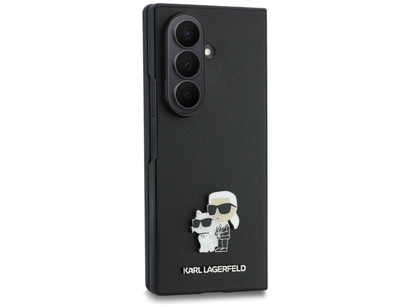 Karl Lagerfeld Saffiano Karl&Ampchoupette Pin Case For Samsung Galaxy Z Fold 8 Ultra - Black