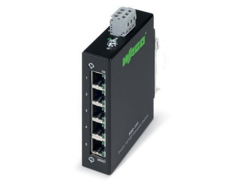 Wago 852-111 netværksswitch Fast Ethernet (10/100) Sort