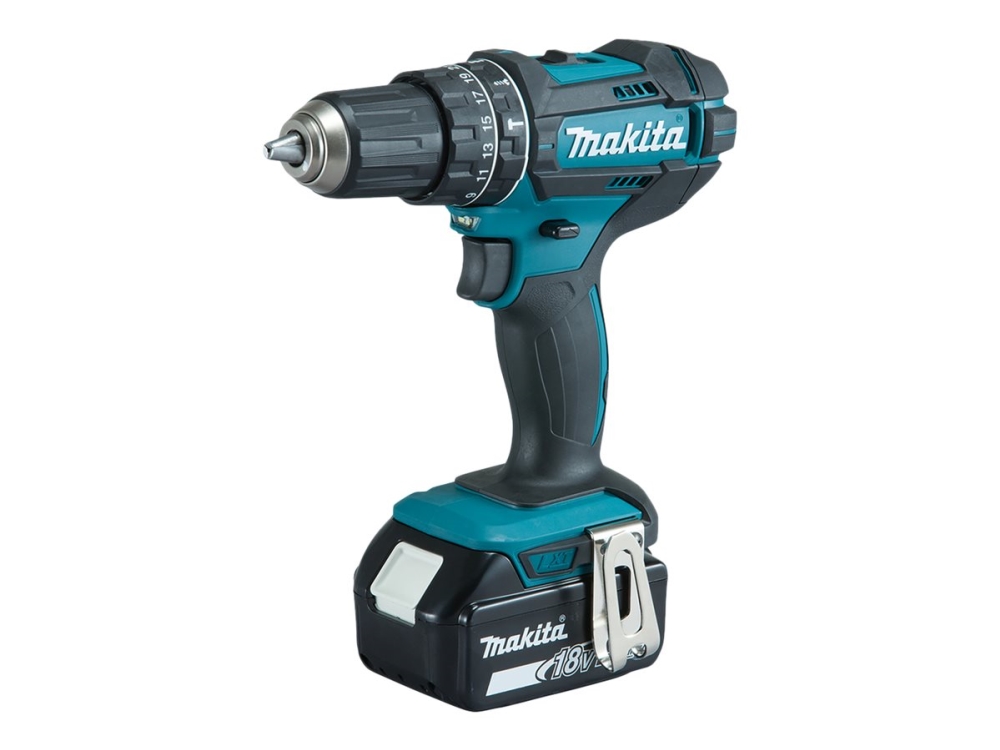 Makita DHP482RFX9 - Slagborrmaskin/skruvdragare - sladdl&ouml;s - nyckell&ouml;s chuck 13 mm - 62 N&middot;m - 2 batterier, laddare medf&ouml;ljer - 18 V