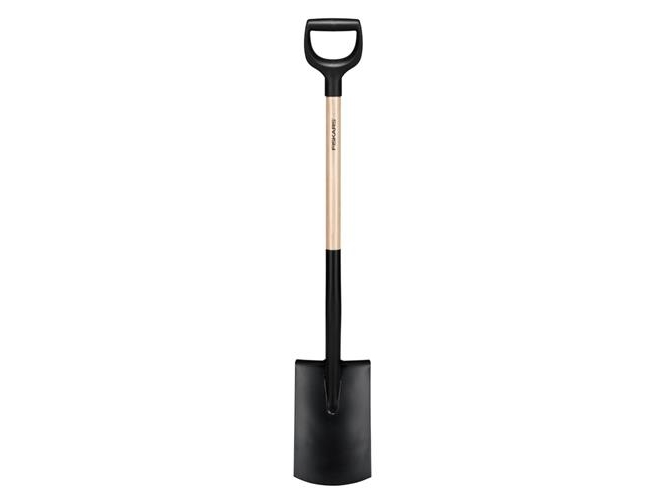 Spade Solid halvrund træ FSC D-greb