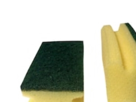 Skuresvampe, Scotch-brite Nailsaver, L: 13 cm, gul/grøn, pakke a 10 stk
