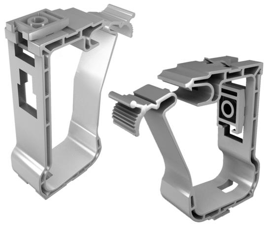 Kabelholder for op til 15 stk 3x1,5. Kan monteres lodret og vandret. Halogenfri. Temperaturområde -25°C til +90°C
