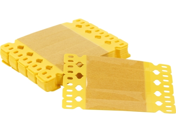 BRADY Laminat bjælker gul mærkefelt 80x15mm, total 128x15mm 1 pakke med 100stk