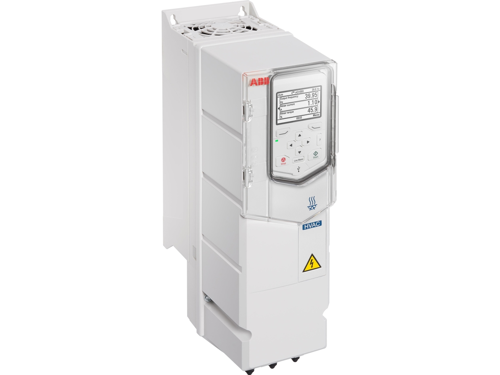 ABB HVAC, ACH580-01-12A7-4+B056+J400+N2901: 3x380 ... 480V, 50/60Hz, 5,5kW, 12,6A, IP55, EMC C2, HxBxD: 403x128x233mm, 4,8kg