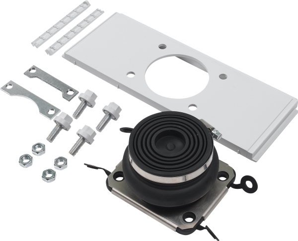 Vægskab Ensto Cubo P flange med membran for kabel 1 x Ø27 - 66mm, for 300mm kasseside, inkl. Låsestag