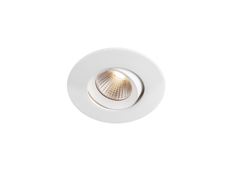 LED-downlight Optic S Quick ISO Hvid 3000K, 290lm, Ra>95, 3SDCM, 36°, 4,5W, IP44. Fasedæmpbar driver inkluderet.
