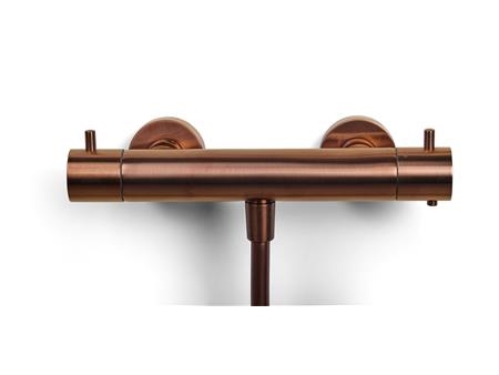 BLUE LABEL Termostatarmatur inkl. 90 cm håndbrusesæt med 3 stråletyper samt 1500 mm bruseslange - børstet bronze
