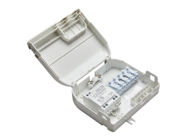 Q-Box Multi Casambi ASD, IP20-klassificeret letinstalleret Q-box til smarte enheder. Indeholder Casambi ASD. 108x110x32mm.