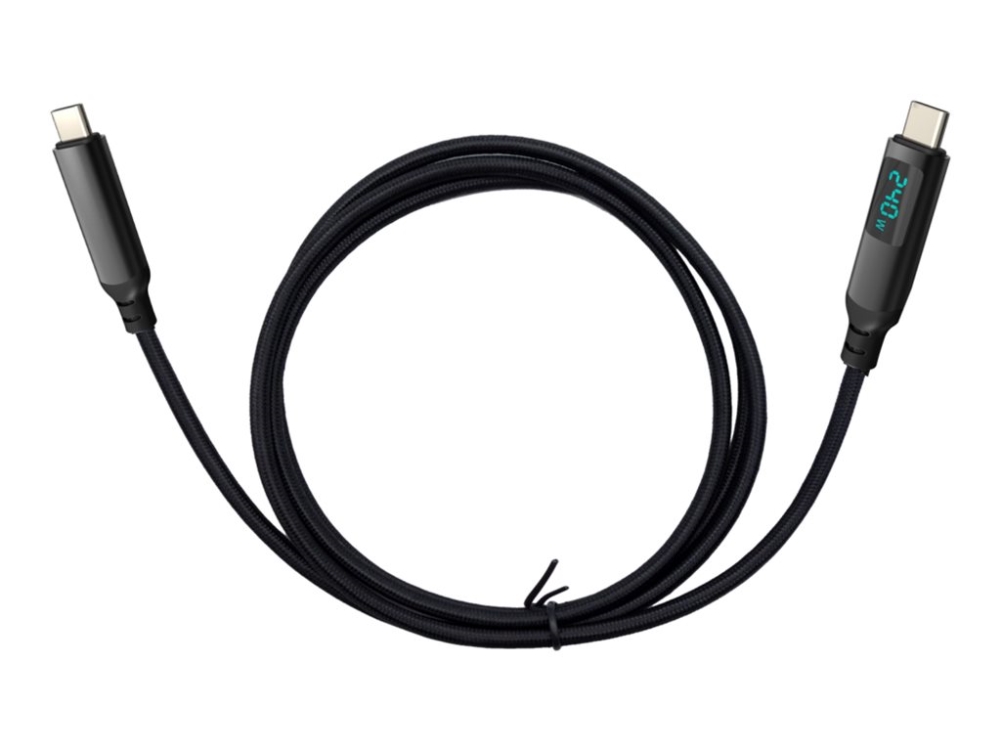 I-Tec Thunderbolt 4/Usb4 Class Pro Cable 240W With Lcd (40 Gbps, 150 Cm), Männlich, Männlich, 1,5 M, 40 Gbit/S, Schwarz, 240 W