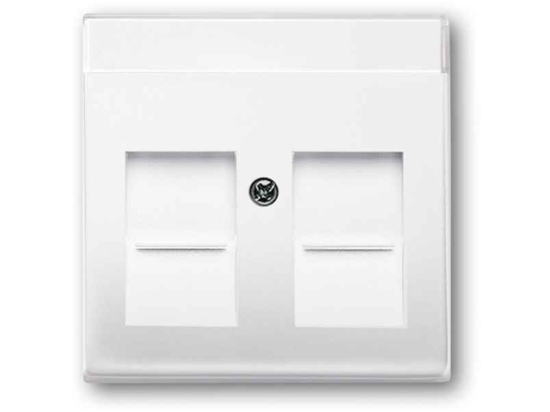 B55 afdækning til dataudtag blank hvid 1 modul modul leveres inklusive lampe og kort-symbol