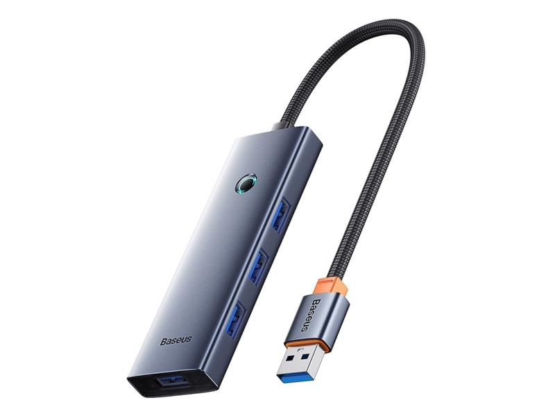 Hub Usb Baseus Hub Usb-A Baseus Ultrajoy Series 4Xusb-A 3.0 1Xusb-C 5V - Szary