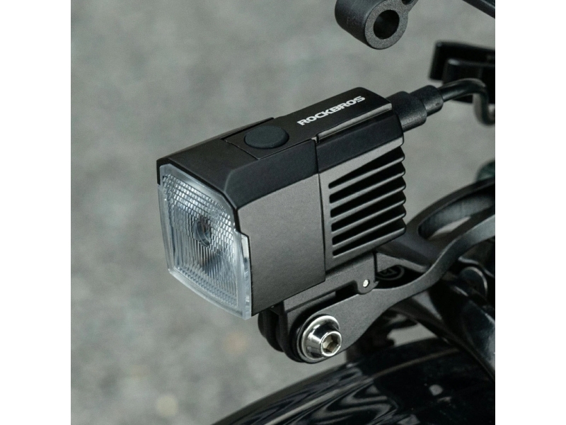 Rockbros RHL1600 forlygte til cykel, 1600 lm, med ekstern USB-C-strømforsyning – sort